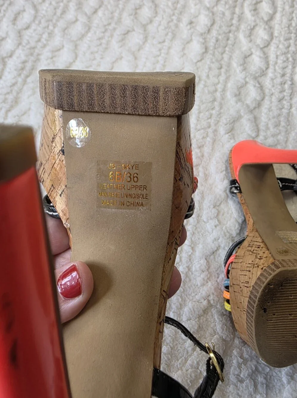 Jessica Simpson Rainbow Cork Platform Heels Size 6